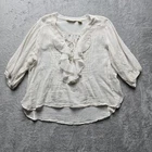 Denim & Supply Ralph Lauren Blouse M Ruffle Top Romantic Gauze Boho Festival