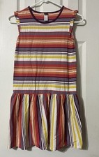 Tea Dress Girls 10 Sleeveless Multicolor Striped