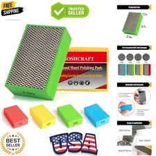 Diamond Hand Polishing Pads, Sanding Block Foam Backing for Tile Marble Glass...