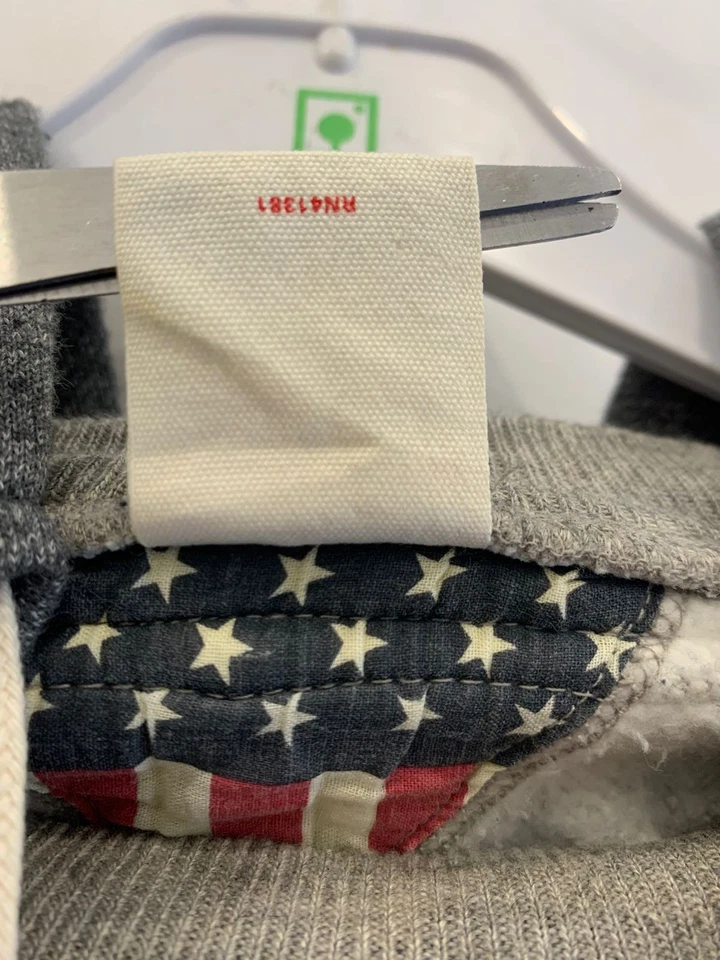 Ralph Lauren Denim & Supply USA Flag Logo Hoodie Sweatshirt Gray Men’s Sz M #106 - Image 4 of 4