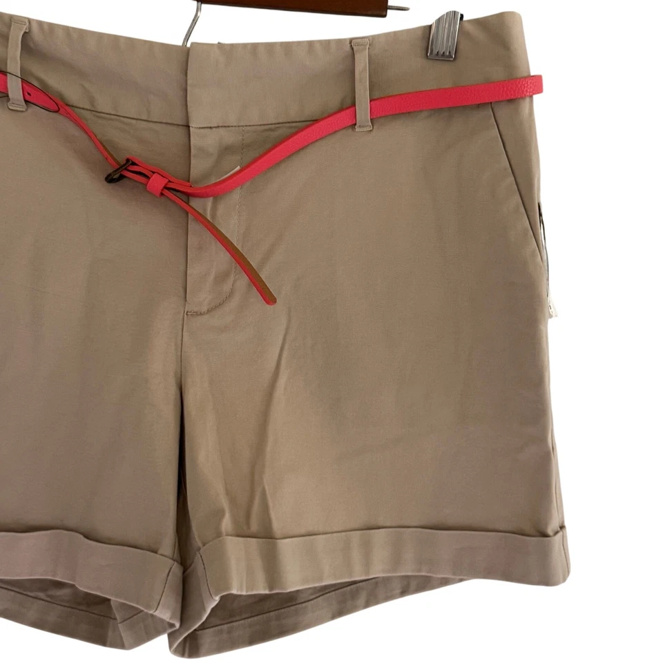 MAISON JULES Mid Rise 4.5 英寸内缝直筒日常短牛津 TAN 全新带标签 10 码 — 第 3/4 张图片