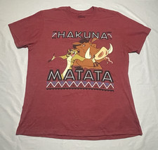Disney Lion King Hakuna Matata Shirt XL Timon Pumbaa Graphic Tee Red