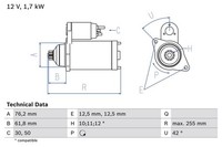 Starter Bosch 0 986 020 260 FüR Audi Seat Skoda VW