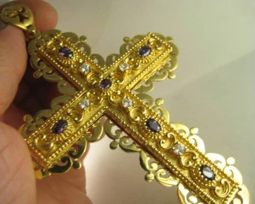 Pectoral Cross for Bishops and Priests -  Gold plated over brass - 299