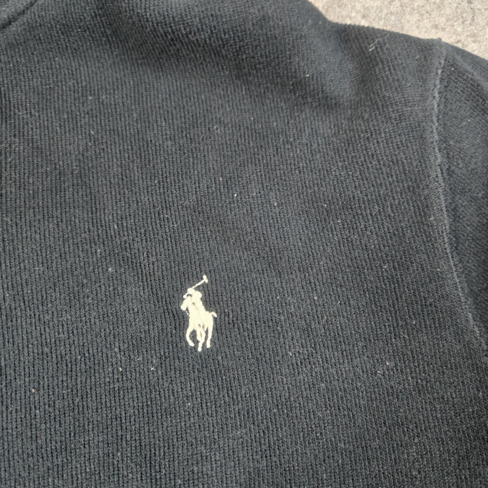 Polo Ralph Lauren maglione uomo XL nero 1 4 zip pony manica lunga felpa Y2k