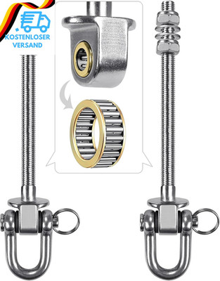 SELEWARE Set of 2 Deckenhaken Schwerlast Schaukelhaken Schaukel - 304 Edelstahl