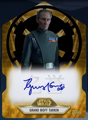 TOPPS STAR WARS CARD TRADER MEIYO REFRACTOR 1CC DIE CUT SIG GRAND MOFF TARKIN