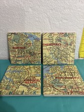 Virginia Map Coaster Set of 4,  Virginia Beach Norfolk Chesapeake Portsmouth