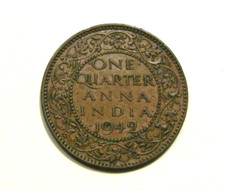 India British 1942-C 1/4 Anna Coin