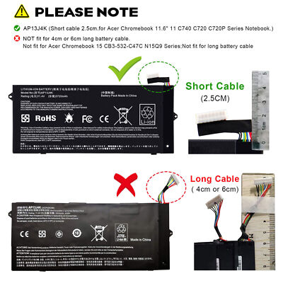 AP13J3K AP13J4K Battery for Acer Chromebook C720-2848 C720 C720P C740 14 CB3-431