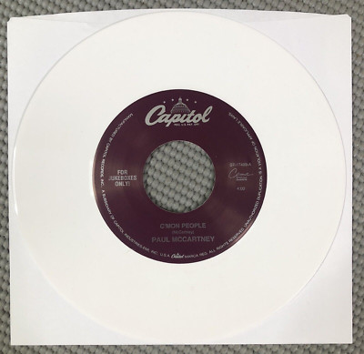 PAUL MCCARTNEY C'MON PEOPLE / DOWN TO THE RIVER WHITE VINYL 45 NEW UNPLAYED NOS