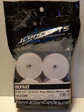 JConcepts 3326W 12mm Hex Mono 2.2 Hex Rear Wheels (4) (TLR 22 5.0 WHITE)