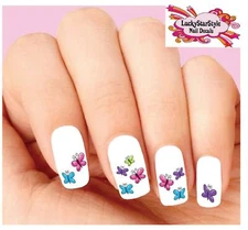 Waterslide Butterfly Nail Decals Set of 20 - Colorful Butterflies Assorted