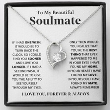 To My Soulmate Necklace Gift For Girlfriend Wife Birthday Gifts Christmas Gifts 