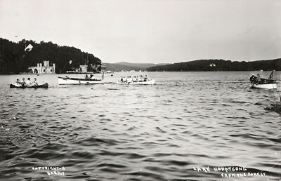 Lake Hopatcong from the forest NJ New Jersey 1911 RPPC Photo Postcard COPY