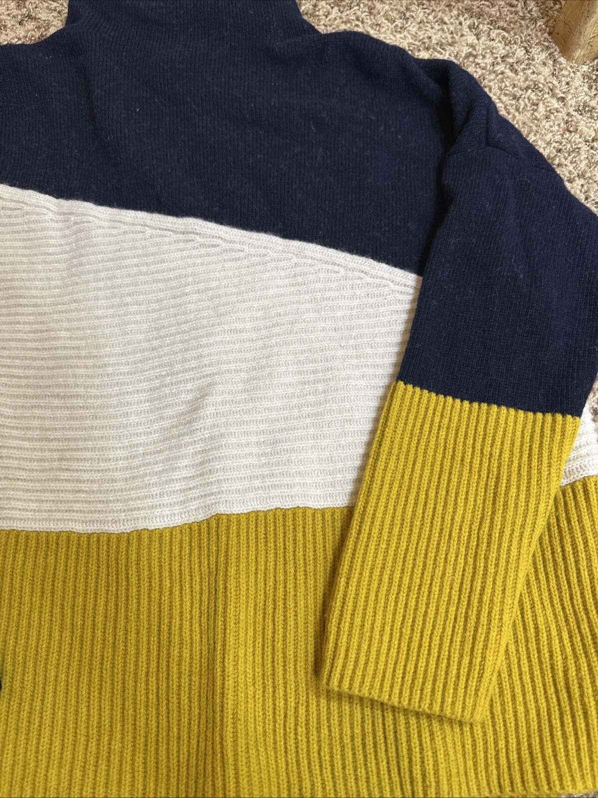 French Connection Patchwork Roll Neck Wool Blend … - image 4