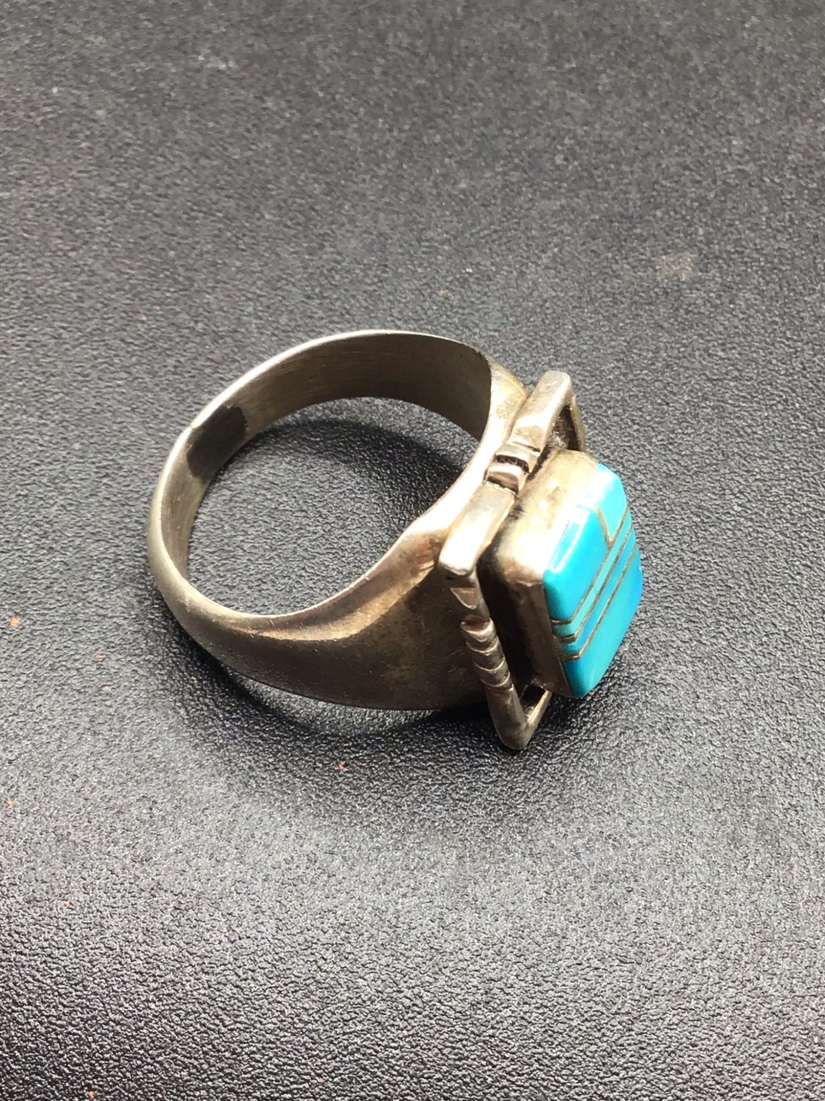 HS Signed Ring Sterling Silver Native American Tu… - image 3