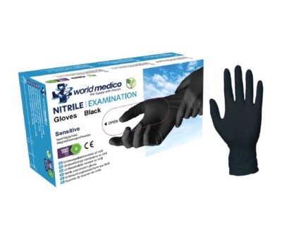 Nitril Handschuhe in schwarz Gr. M Einweghandschuhe Arbeitshandschuhe  EN455