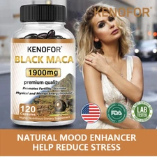 Premium Black Maca 1900mg - 120 Capsules Boost Natural Energy and Strength