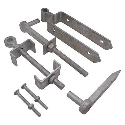 Field Gate Hinges Adjustable Set 5-Bar Heavy Duty Bottom Strap Driveway Farm AFH