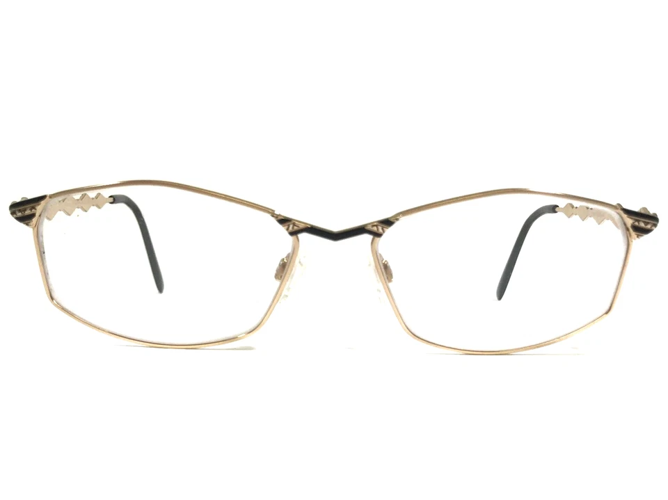 Monturas para gafas Cazal MOD.434 COL.856 dorado negro borde de alambre geométrico 54-16-135 Foto 2 de 4