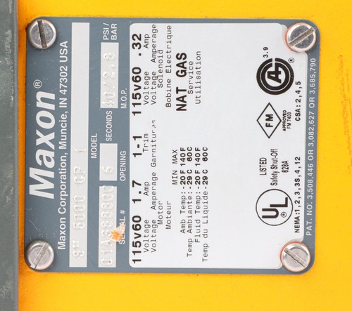 NEW Maxon 3" 5000 CP 1 Natural Gas Safety Shut-Off Valve, 3" NPT, 115VAC - Picture 2 of 9