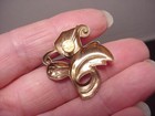 Art Deco Sterling Silver ROSE GOLD Plated Large Brooch Pin & Earrings Set — photo 7