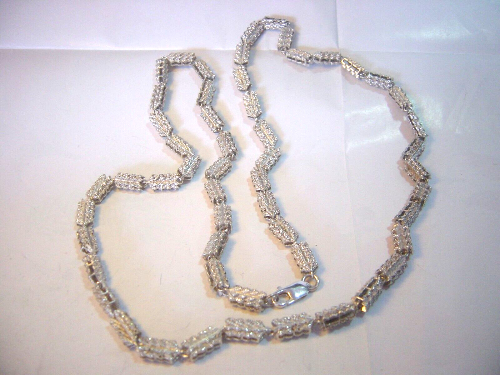 Superb 34" Solid Silver Necklace-Unique Design-Vi… - image 9