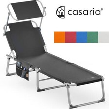 CASARIA® Gartenliege Sonnenliege Klappbar mit Dach Aluminium Liegestuhl 150 kg