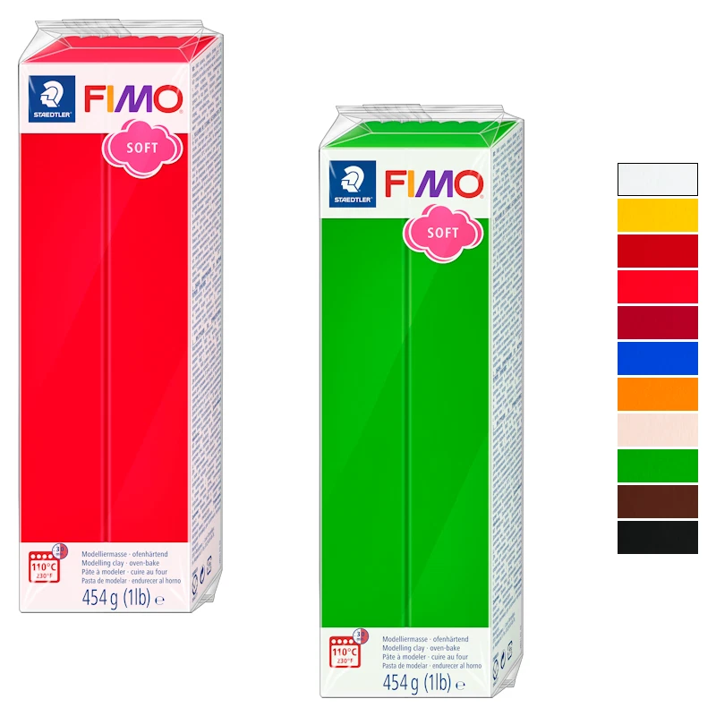 Fimo Soft Knete In Schwarz, Modelliermasse 454g Großblock