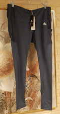 NWT ADIDAS ZOE SALDANA WIDE WAIST AEROREADY 1X HB1493 SHADOW NAVY ATHLETIC PANTS