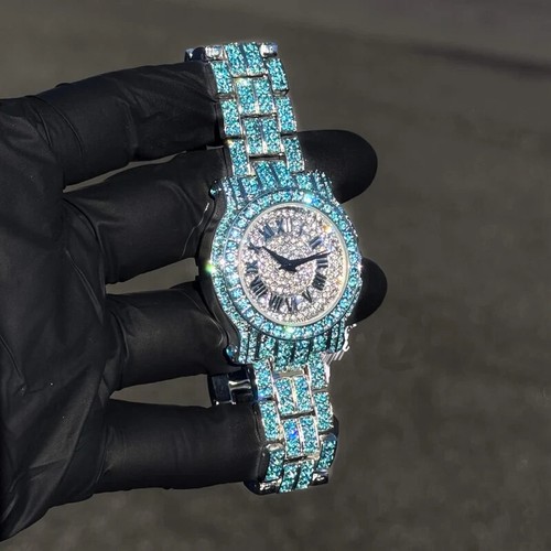 Reloj para mujer 35 mm diamantes vibrantes con esfera romana helada - Movimiento de cuarzo - Imagen 7 de 7