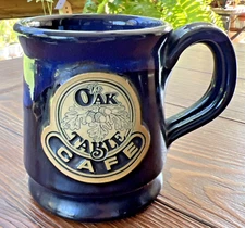 Deneen Pottery Oak Table Cafe Hand Thrown Pottery Coffee Mug Blue Glaze 2022