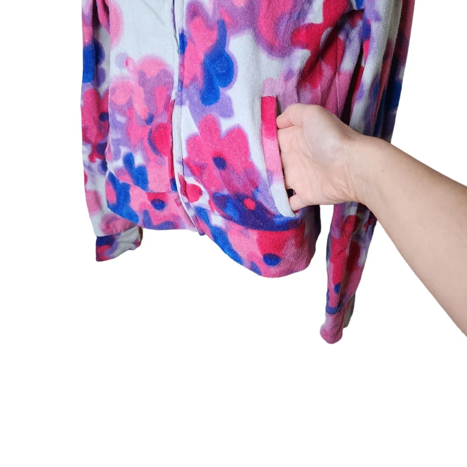 Sudadera De Colección Y2K Juicy Couture Manga Larga Terrycloth Cremallera Completa Floral Mujer Foto 3 de 4