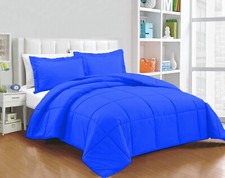 Deluxe Quality 1000 TC Royal Blue Down Alternative Comforter 100% Cotton Solid
