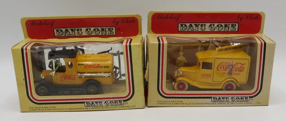 lot of 7 Lledo Coca-Cola Days Gone series diecast cars w/figures in box 1983 - Image 4 of 4