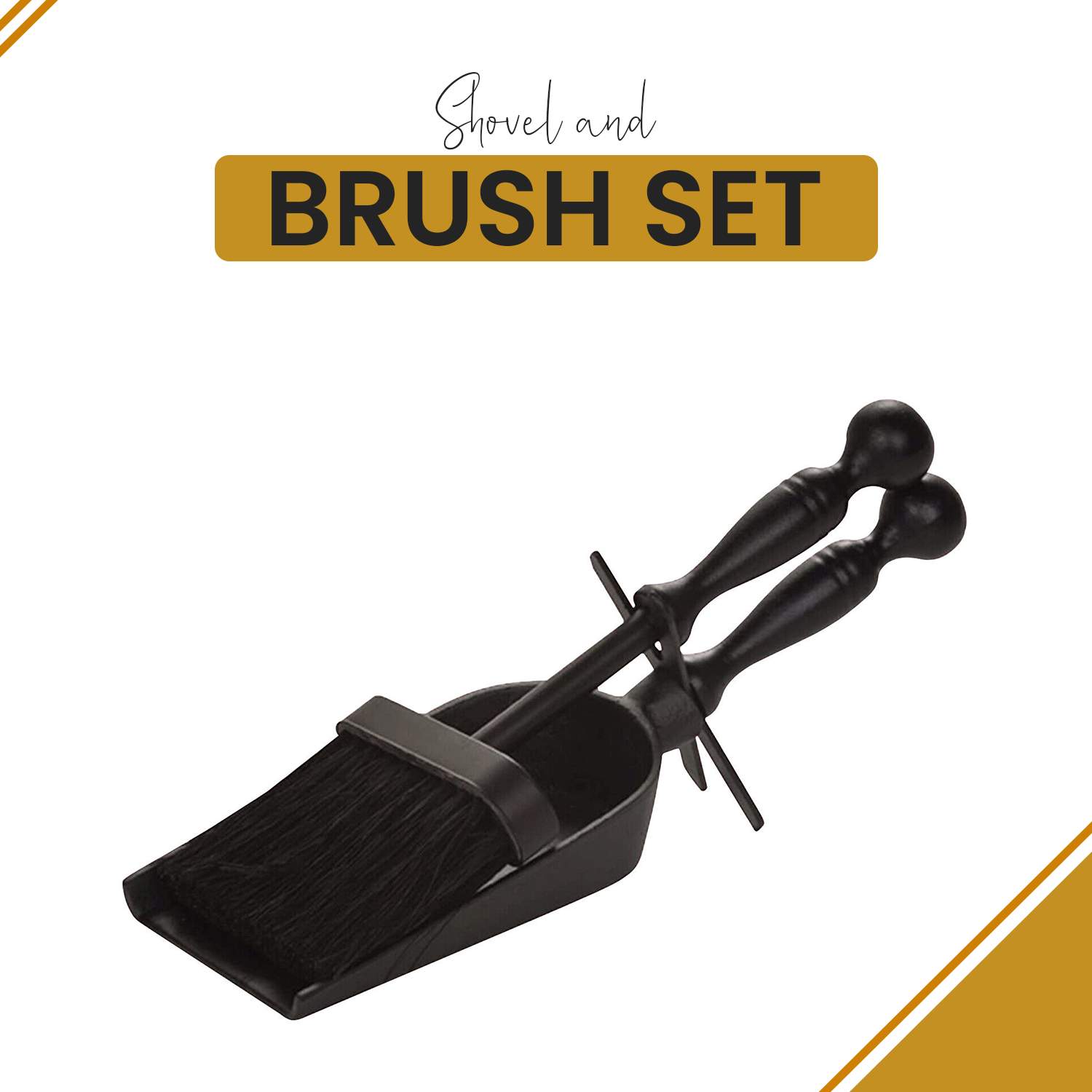 Black Companion Set 4 5 Pieces Set Fireside Poker Brush Shovel Cast Iron Tools eBay