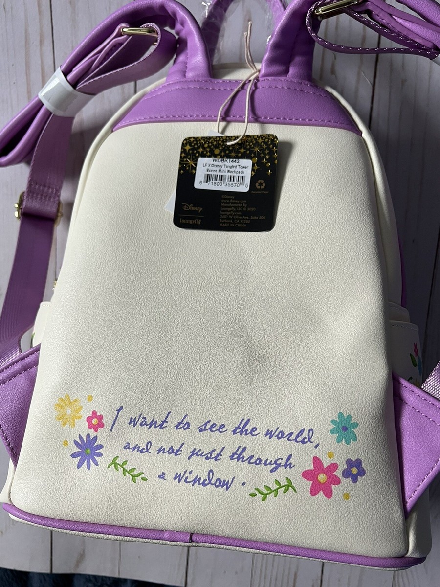 Loungefly Disney Rapunzel mini backpack Tangled Tower scene  display picture 3