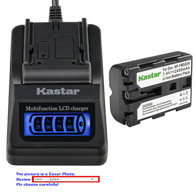 Kastar Battery LCD Quick Charger for Sony NP-FM500H & a65 SLT-A65VK SLT-A65VM