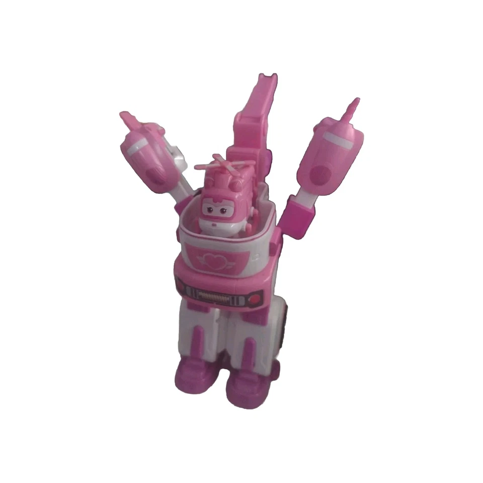 Remolque de rescate Super Wings Dizzy's con mini figura rosa y avión transformador Foto 3 de 4