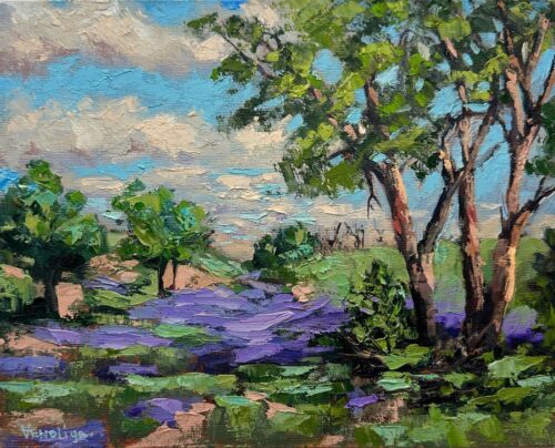 Original painting, Landscape Meadow Oil painting, artwork 10x8 - 第 1/6 張圖片