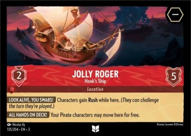 x4 Jolly Roger - Hook's Ship - 135/204 - Uncommon Lorcana Into the Inklands M/NM