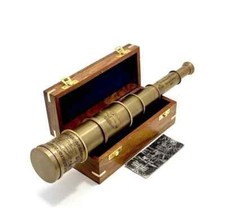 Antique Brass Pirate Telescope 16.5" Vintage Dollond Style Nautical Scope Gift