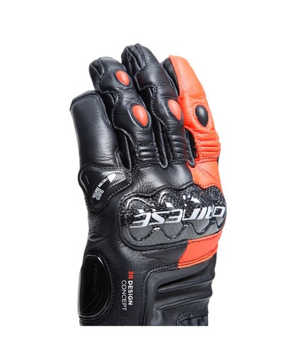 Dainese Carbon 4 Short Handschuhe Schwarz/Rot-fluo XXL Sport Motorrad Handschuhe - Bild 9 von 11