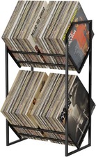Vinyl Record Storage Rack, 2-Tier Vinyl Record Stand 200 Lps, Reinforced Design