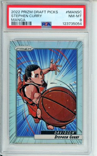 2022 Prizm Draft Picks Stephen Curry Manga Davidson #MAN-SC🔥 PSA 8