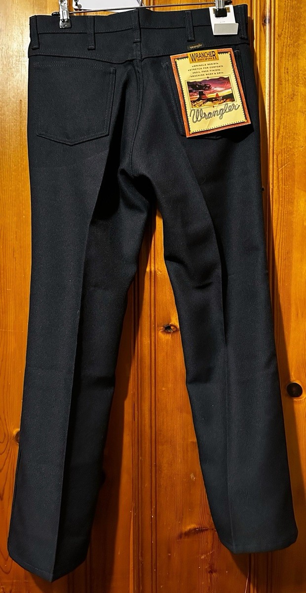 Wrangler Wrancher Dress Jeans Mens 32x29 Black Boot Cut NWT Poly
