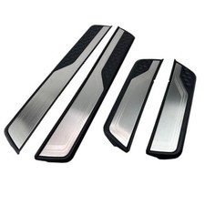 4Pcs Stainless Steel Car Door Sill Protector Trim Scuff Plate Guard SILVER