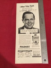 Polident Poli Grip Denture Cleaner 1940’s Print Ad