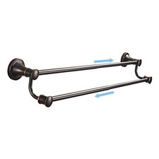 Bronze Double Towel Bar, Adjustable 14.96 to 26.57 inches Towel Holder Oil
